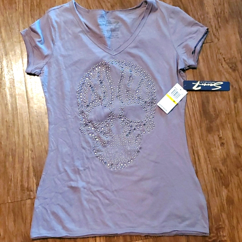 Embellished skull tee